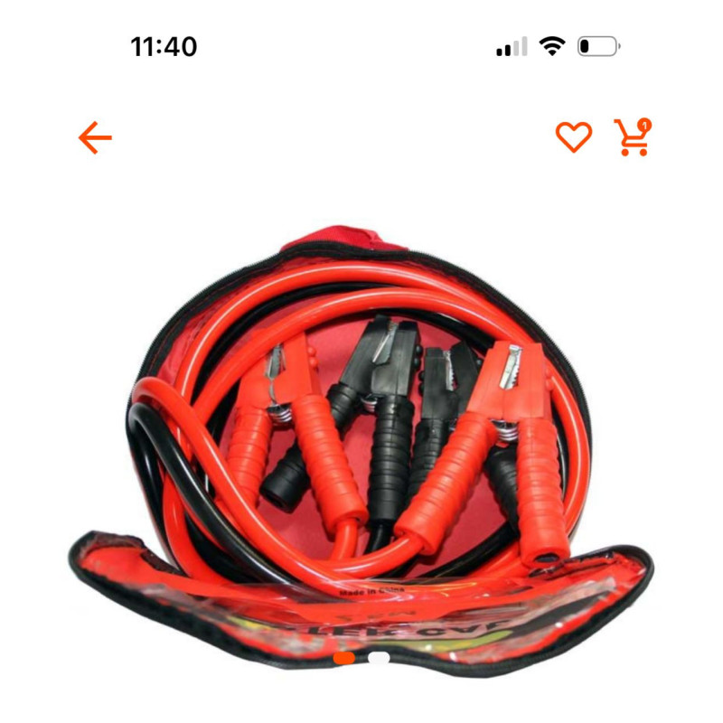 Câble de démarrage batterie 500A – Pinces crocodiles rouges et noires avec sac de transport