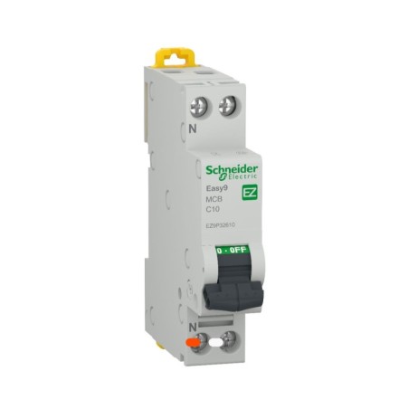 Disjoncteur DPN 1P+N 10A Courbe C – Easy9 Schneider Electric – 4500 A