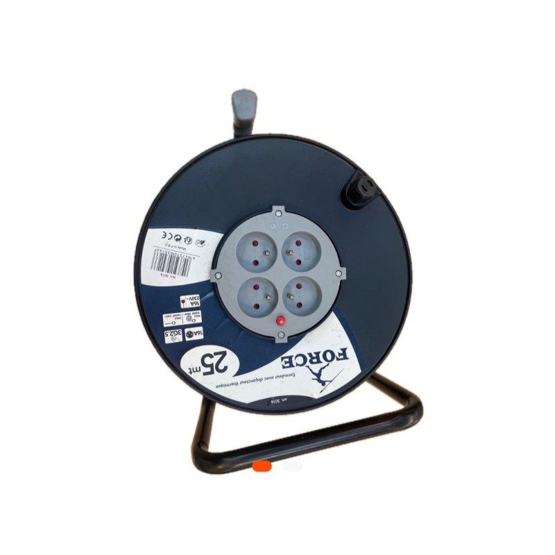 Rallonge de chantier FORCE – Enrouleur 25 mètres – câble 3x2,5 mm² – Puissance et sécurité
