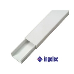Moulure électrique INGELEC 60x40 mm – 2 canaux – Autoadhésive – Longueur 1 mètre