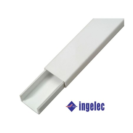 Moulure électrique INGELEC 60x40 mm – 2 canaux – Autoadhésive – Longueur 1 mètre