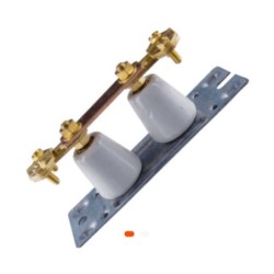 Barrette de coupure électrique en porcelaine – Support métallique
