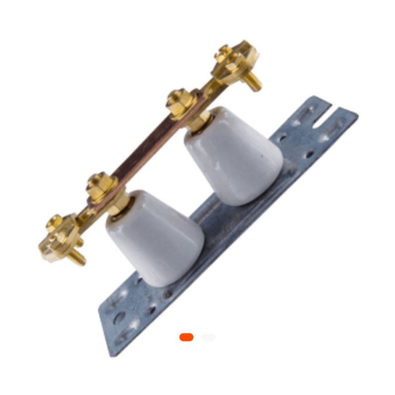 Barrette de coupure électrique en porcelaine – Support métallique