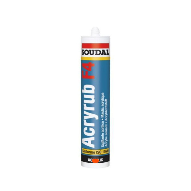 Mastic Acrylique 300ml Gris ACRYRUB F4 Soudal ISOLO007