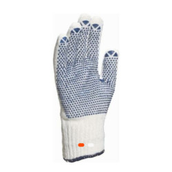 Gant coton avec picots bleus – 23,5 cm – Confort et adhérence renforcée