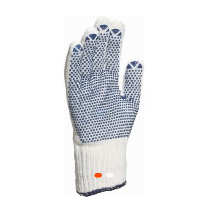Gant coton avec picots bleus – 23,5 cm – Confort et adhérence renforcée