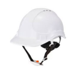 Casque de protection blanc premium avec aération et bande fluorescente – SAFETOE