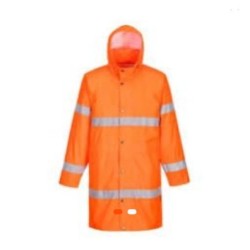 Imperméable de sécurité orange avec bandes réfléchissantes – Protection pluie haute visibilité DETO