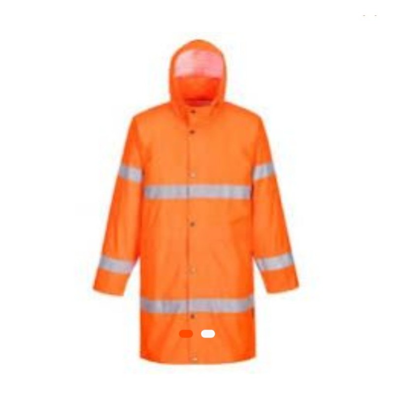 Imperméable de sécurité orange avec bandes réfléchissantes – Protection pluie haute visibilité DETO