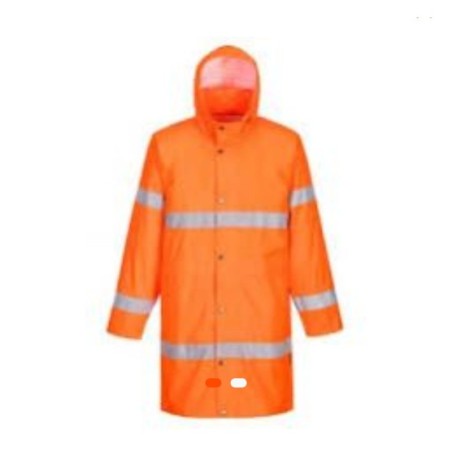 Imperméable de sécurité orange avec bandes réfléchissantes – Protection pluie haute visibilité DETO