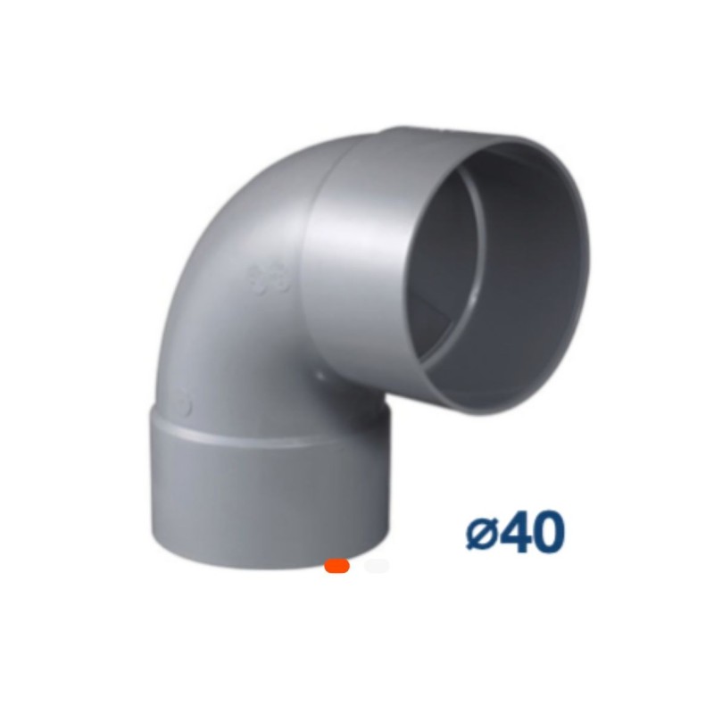 Coude PVC 90° Ø40 – Raccord coudé pour plomberie et évacuation