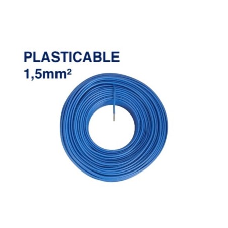Câble Électrique TH 1,5 mm² – 100 Mètres – Bleu – PLASTICABLE