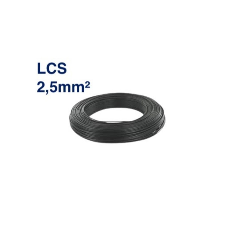 Câble Électrique TH 2,5 mm² – 100 Mètres – Noir – LCS