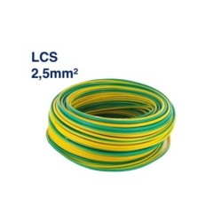 Câble Électrique TH 2,5 mm² – 100 Mètres – Jaune-Vert – LCS