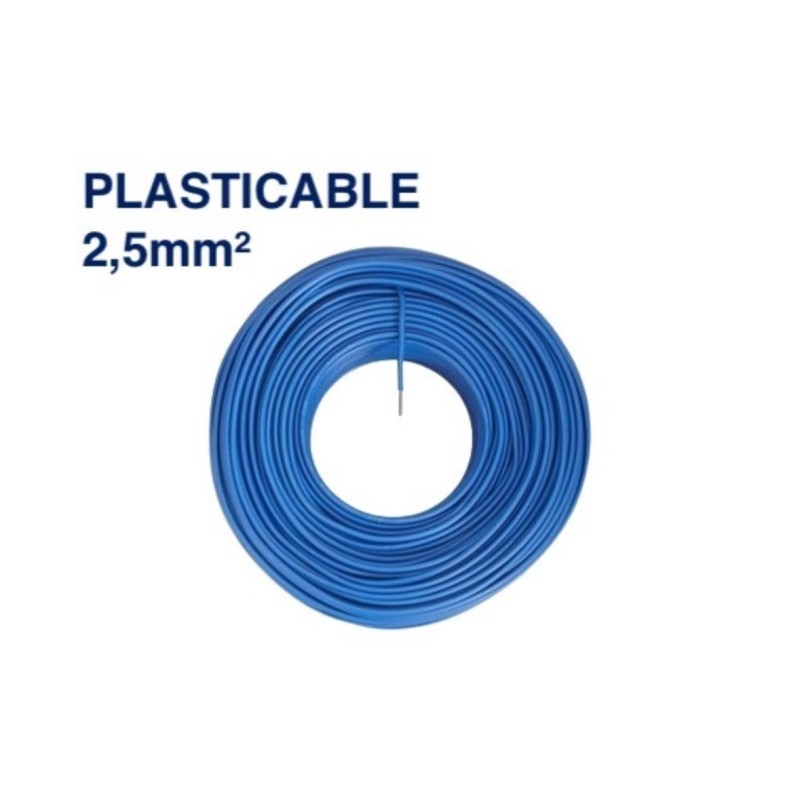 Câble Électrique TH 2,5 mm² – 100 Mètres – Bleu – PLASTICABLE