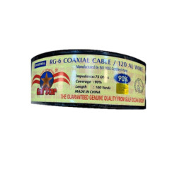 Câble TV Coaxial RG-6 Noir – 100 Yards – Gold Star