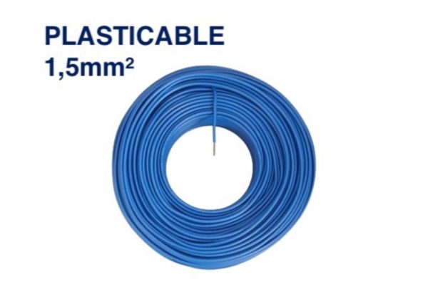 Câble Électrique TH 1,5 mm² – 100 Mètres – Bleu – PLASTICABLE