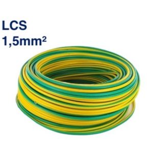 Câble Électrique TH 1,5 mm² – 100 Mètres – Jaune/Vert – LCS