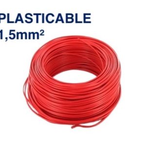 Câble Électrique TH 1,5 mm² – 100 Mètres – Rouge – PLASTICABLE