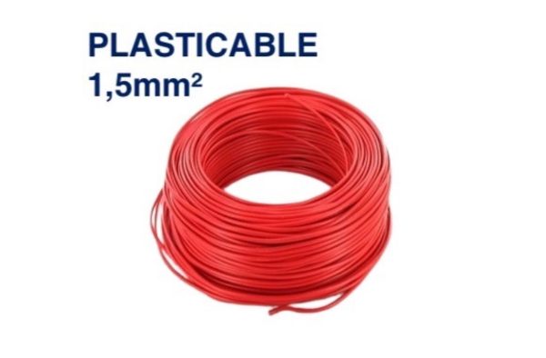Câble Électrique TH 1,5 mm² – 100 Mètres – Rouge – PLASTICABLE