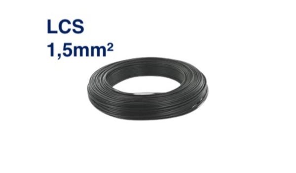 Câble Électrique TH 1,5 mm² – 100 Mètres – Noir – LCS
