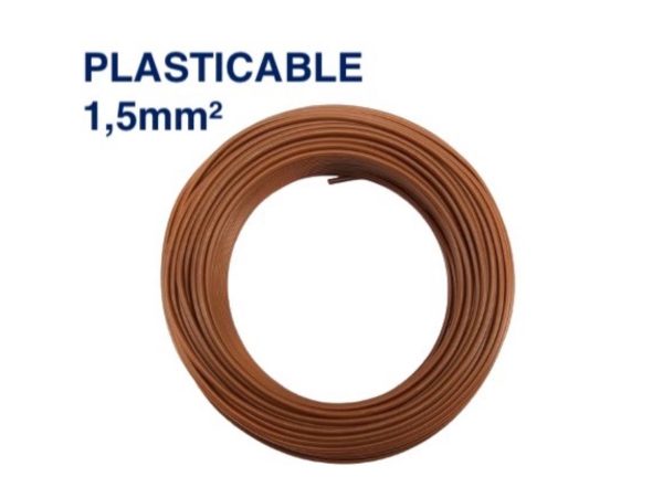 Câble Électrique TH 1,5 mm² – 100 Mètres – Marron – PLASTICABLE
