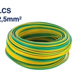 Câble Électrique TH 2,5 mm² – 100 Mètres – Jaune-Vert – LCS