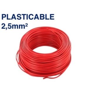 Câble Électrique TH 2,5 mm² - 100 mètres - Rouge - Plasticable