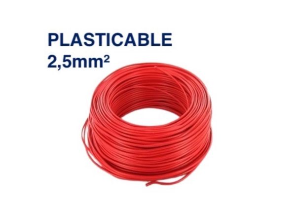 Câble Électrique TH 2,5 mm² - 100 mètres - Rouge - Plasticable