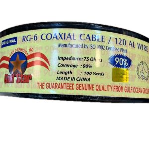 Câble TV Coaxial RG-6 Noir – 100 Yards – Gold Star