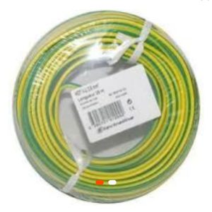 Fil électrique souple 10 mm² Jaune/Vert – Conducteur cuivre isolé