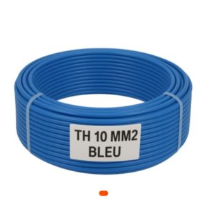 Câble électrique TH 10 mm² Bleu – Vendu au mètre linéaire (Plasticable)