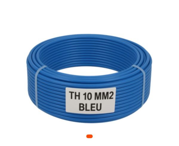 Câble électrique TH 10 mm² Bleu – Vendu au mètre linéaire (Plasticable)