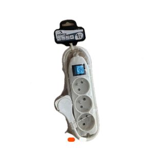 Multiprise 3 prises avec interrupteur – 1,5 m – FORCE