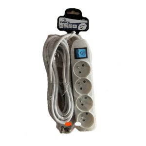 Multiprise FORCE – 4 prises avec interrupteur – câble 5 mètres