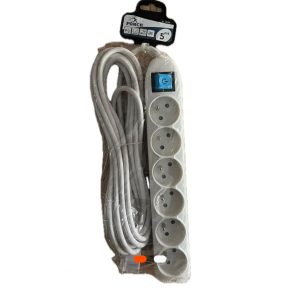 Multiprise FORCE – 6 prises avec interrupteur – câble 5 mètres