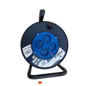 Rallonge de chantier FORCE – Enrouleur 25 mètres – câble 3x1,5 mm² – 4 prises