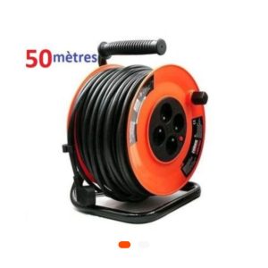 Rallonge de chantier professionnelle BYLION 50m 3×1,5 – câble H07RN-F robuste