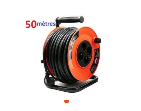 Rallonge de chantier professionnelle BYLION 50m 3×1,5 – câble H07RN-F robuste