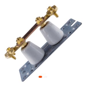 Barrette de coupure électrique en porcelaine – Support métallique