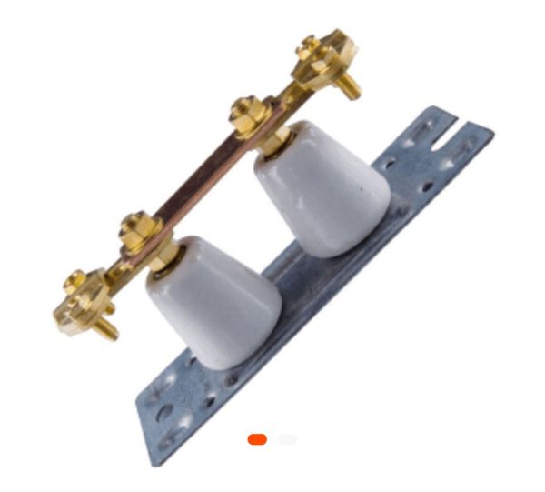 Barrette de coupure électrique en porcelaine – Support métallique