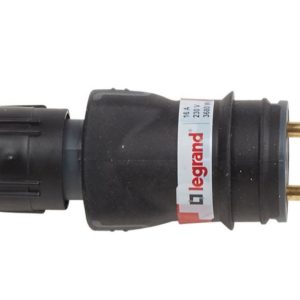 Fiche mâle 2P+T 16A – Legrand F11004 – Plastique noir