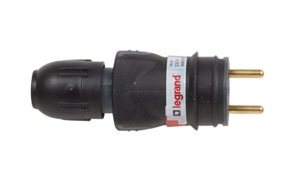 Fiche mâle 2P+T 16A – Legrand F11004 – Plastique noir