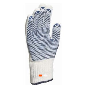 Gant coton avec picots bleus – 23,5 cm – Confort et adhérence renforcée