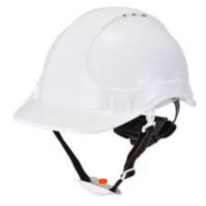 Casque de protection blanc premium avec aération et bande fluorescente – SAFETOE