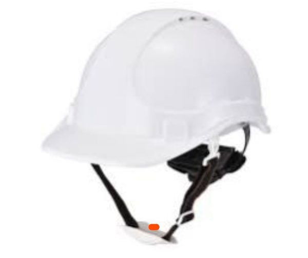Casque de protection blanc premium avec aération et bande fluorescente – SAFETOE