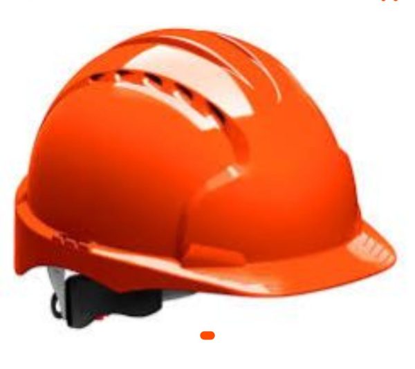 Casque de chantier orange EMTOP – Protection robuste et durable pour travailleurs