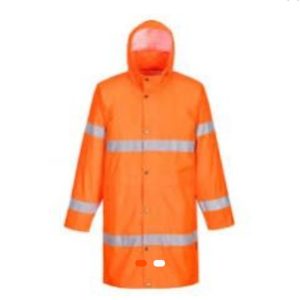 Imperméable de sécurité orange avec bandes réfléchissantes – Protection pluie haute visibilité DETO