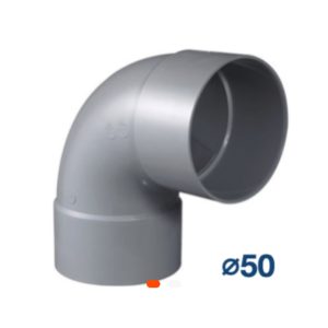 Coude PVC 90° Ø50 – Raccord coudé robuste pour plomberie et évacuation