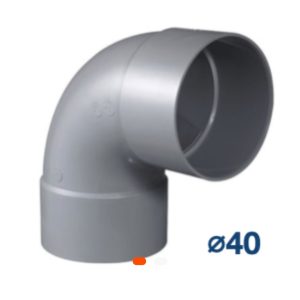 Coude PVC 90° Ø40 – Raccord coudé pour plomberie et évacuation